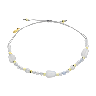 Bransoleta pozłacana akwamaryny i grawerowane kulki VJ 112-G akwamaryn próba 925