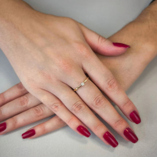 Pierścionek zaręczynowy z kwadratowym diamentem KB 101-10116-3,0 SQ próba 585