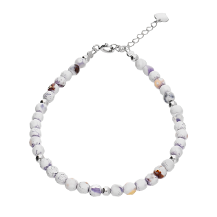 Bransoleta srebrna z agatami w formie kulek AT H005 agat lithtsky blue próba 925