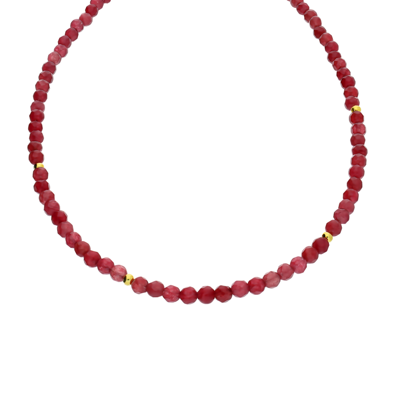 Pozłacany naszyjnik z rubinami pr. 925 - JubilerSezam.pl