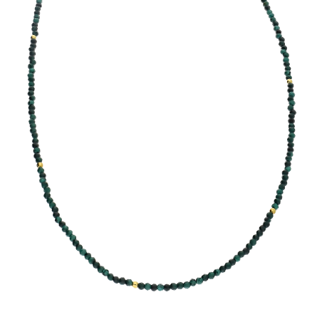 Pozłacany Naszyjnik z Malachitem pr. 925 - JubilerSezam.pl