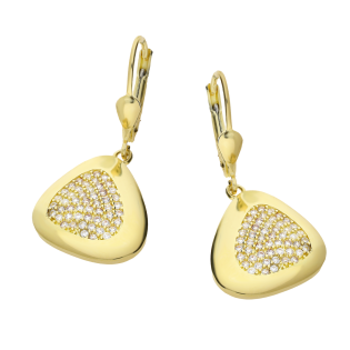 Kolczyki wiszące trójkąty z cyrkoniami OL BFS-E090 próba 585