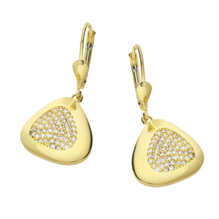 Kolczyki wiszące trójkąty z cyrkoniami OL BFS-E090 próba 585