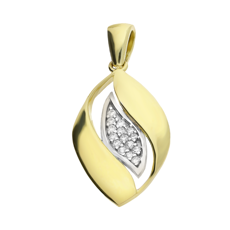 Zawieszka złota łezka z białymi cyrkoniami OL GCT-P262 próba 375