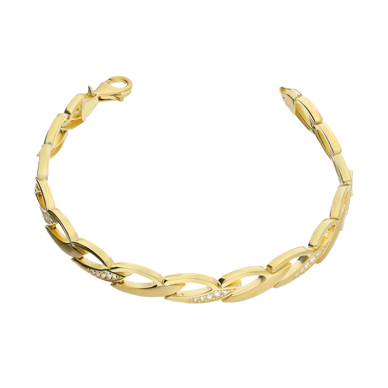 Bransoleta srebrna łezki z cyrkoniami OL RTB55 GOLD próba 925