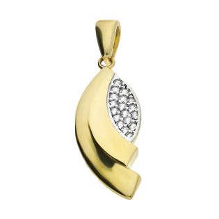 Zawieszka złota łezka i białe cyrkonie OL UCLU-P146 próba 585