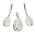 Komplet srebrny kolczyki i zawieszka tłoczona kropla z cyrkoniami OL ZS-EP487 próba 925