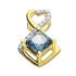 Zawieszka złota kwadratowy topaz london i diamenty  TK 7742-6478 LBT square+heart próba 375