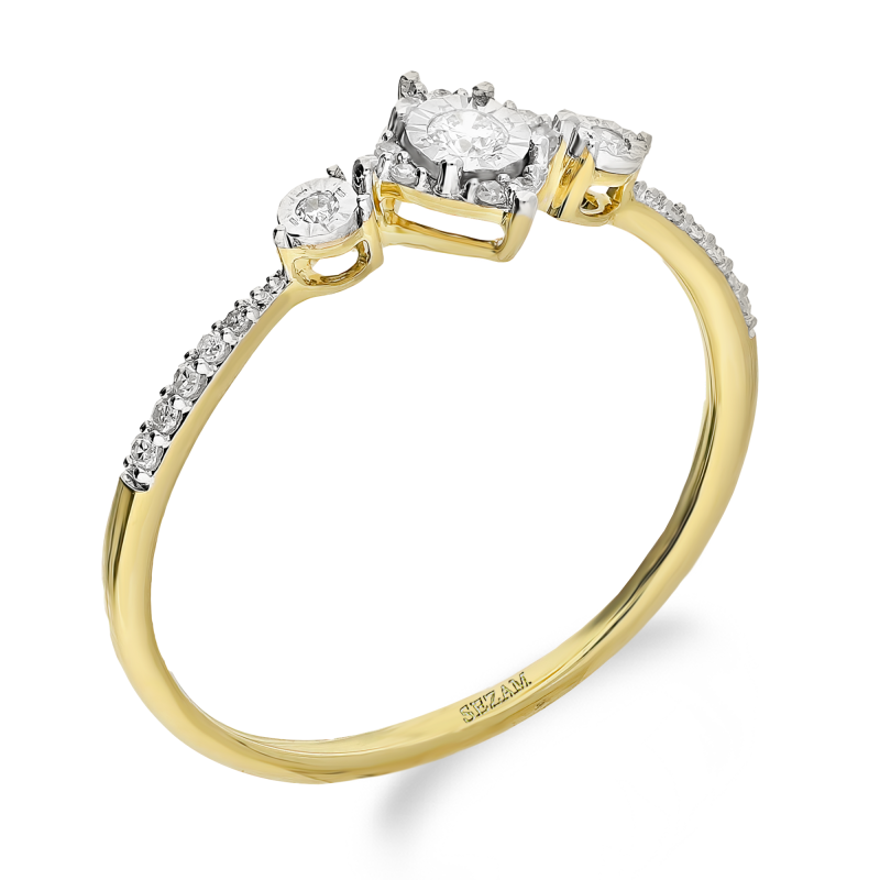 Pierścionek zaręczynowy NOBLE z białymi diamentami TK 20089 próba 375