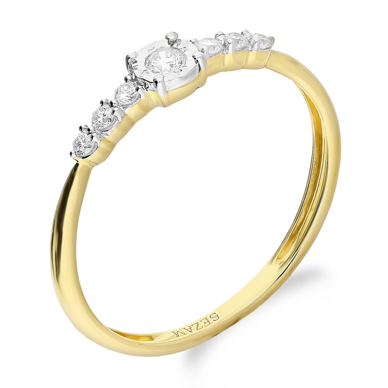 Pierścionek zaręczynowy NOBLE z białymi diamentami TK 20095 próba 375