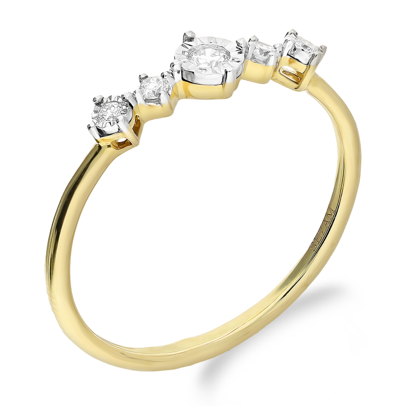 Pierścionek zaręczynowy z białymi diamentami TK 20096 próba 375