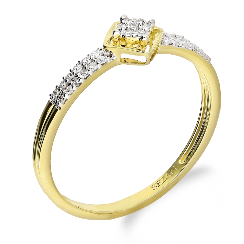 Pierścionek Zaręczynowy z Białego Złota i Diamentami - JubilerSezam.pl