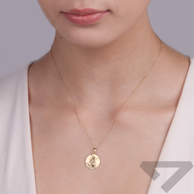 Medalik złoty Archanioł w kole OS 96-5467-PE próba 585