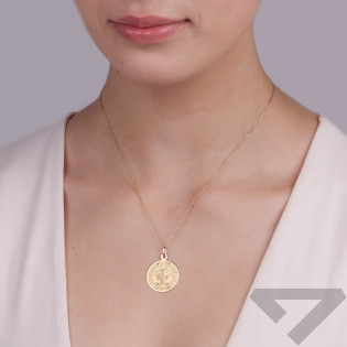 Medalik Benedyktyński Złoty 22mm pr. 585 - JubilerSezam.pl