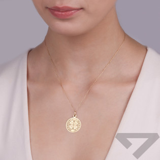 Medalik Benedyktyński Złoty 22mm pr. 585 - JubilerSezam.pl