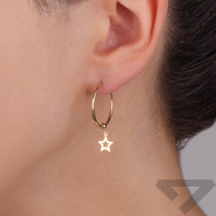 Kolczyki złote szarniry z wiszącą gwiazdką MZ t23-Et-7-Star próba 585