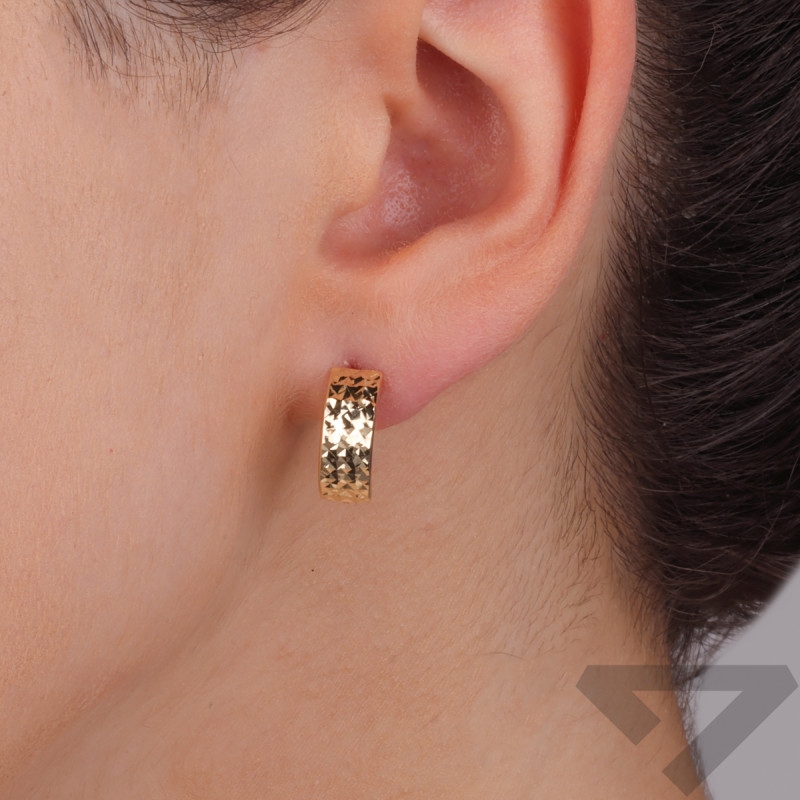 Kolczyki złote blaszki grawerowane/ang.zap. S3 YYH-16 próba 375