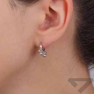 Kolczyki srebrne koło z wiszącymi cyrkoniami/zatrzask NI ORZ00119 ROD próba 925