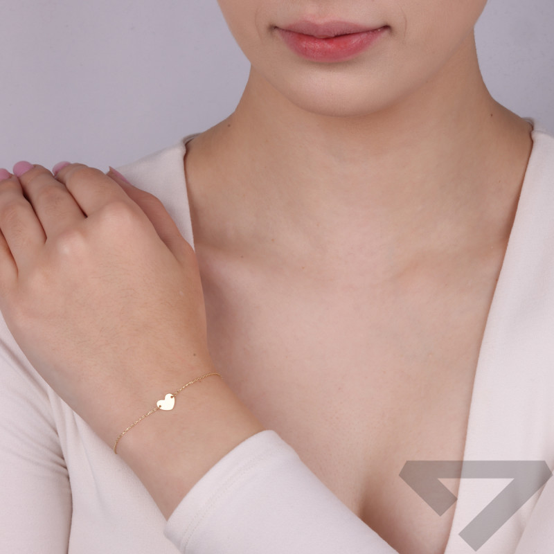 Bransoleta złota gładkie serce/anker LP 14U315-47FOB0032-Y próba 375