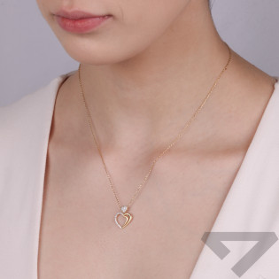 Złote Serduszko z Cyrkoniami pr. 585 - JubilerSezam.pl