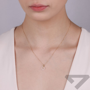 Serduszko złote ramka z białymi cyrkoniami S3 ELEP-96 próba 585