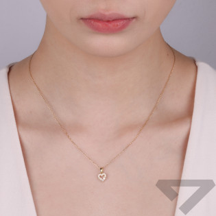 Serduszko złote z cyrkoniami bagietami S3 ELP-0062 próba 375