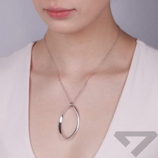 Naszyjnik srebrny owalna ramka/rolo NI ORN11466-GIA14886 ROD próba 925