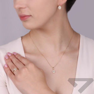 Złoty Pierścionek Markiza z Cyrkoniami pr. 375 - JubilerSezam.pl