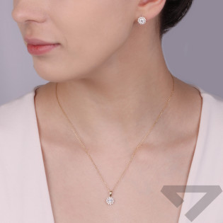 Kolczyki złote markiza kwiat z cyrkoniami