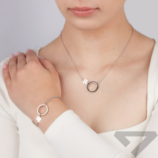 Bransoleta srebrna koło i koniczynka/anker x2 NI GIA14903-BRN37716 ROD próba 925