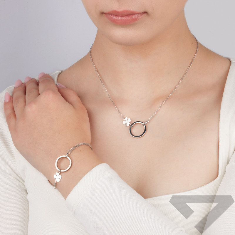 Bransoleta srebrna koło i koniczynka/anker x2 NI GIA14903-BRN37716 ROD próba 925