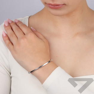 Bransoleta srebrna bangla płaska taflowana M3-270 ROD próba 925