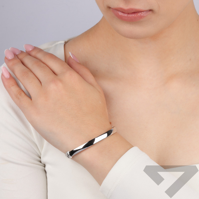 Bransoleta srebrna bangla gładka okrągła M3-268 ROD próba 925