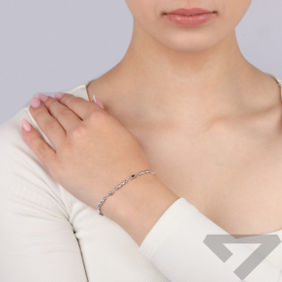 Bransoleta srebrna grawerowane beczułki, kulki i kwadraty M3-285 ROD próba 925