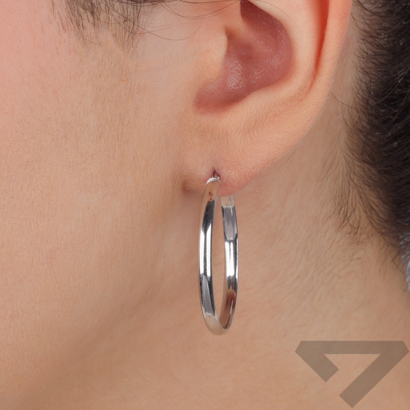 Kolczyki srebrne kółka rurka 30mm/ang.zap NI KDM-30mm-3,00 ANG ROD próba 925