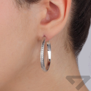 Kolczyki srebrne kółka 35mm z łuskami/ang.zap. M3-281 ROD próba 925