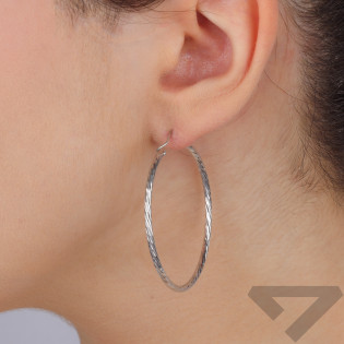 Kolczyki srebrne kółka szarniry 45mm grawerowane NI KSZ-40mm-2,00 dis ROD próba 925