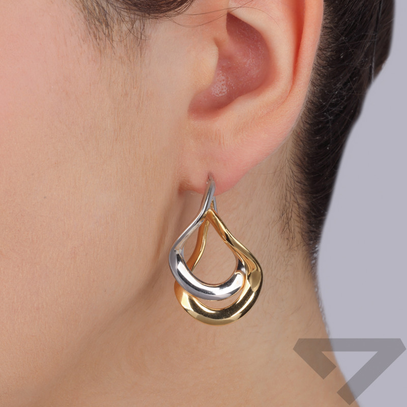 Kolczyki srebrne wypukłe ósemki w dwóch kolorach/ang.zap. M3-271 2 KOL próba 925