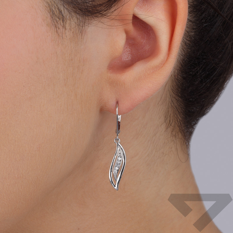 Srebrne kolczyki łezki z cyrkoniami pr. 925 - JubilerSezam.pl