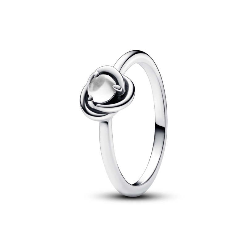 Pierścionek Pandora z kamieniem urodzinowym Kwiecień Wieczności 192993C04 próba 925