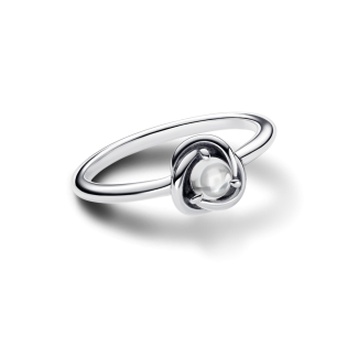 Pierścionek Pandora z kamieniem urodzinowym Kwiecień Wieczności 192993C04 próba 925