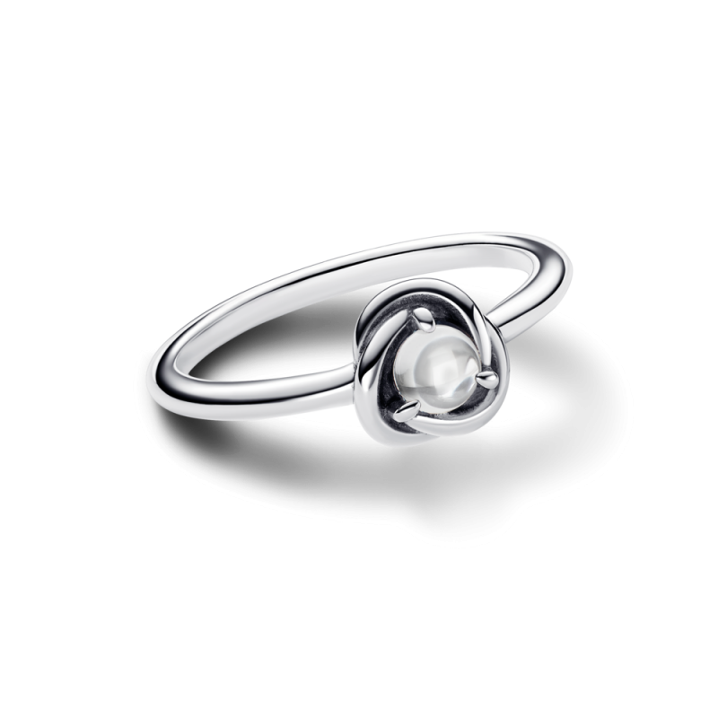 Pierścionek Pandora z kamieniem urodzinowym Kwiecień Wieczności 192993C04 próba 925