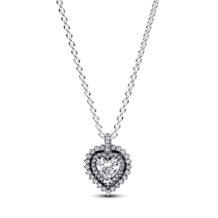 Naszyjnik Pandora z serduszkiem w lśniącej obwódce 393099C01 próba 925