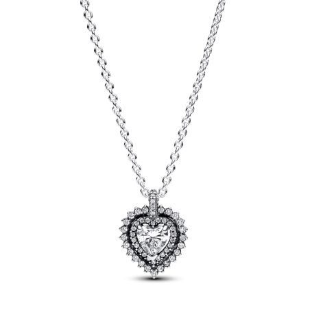 Naszyjnik Pandora z serduszkiem w lśniącej obwódce 393099C01 próba 925