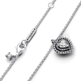 Srebrny naszyjnik Pandora serce z cyrkonią - JubilerSezam.pl
