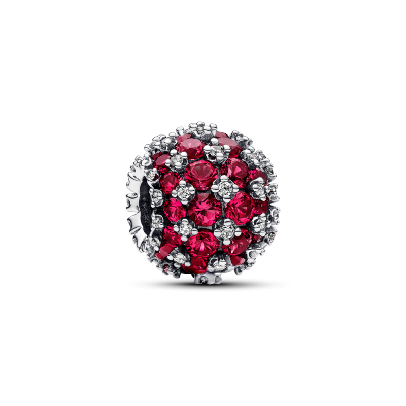 Okrągły charms Pandora wysadzany różowymi kamieniami 792630C03 próba 925