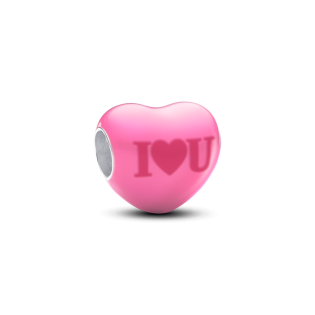 Zmieniający kolor charms w kształcie serca z ukrytym przesłaniem 793087C01