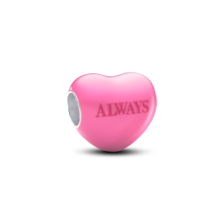 Zmieniający kolor charms w kształcie serca z ukrytym przesłaniem 793087C01