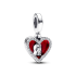 Podwójny charms-zawieszka Pandora w kształcie czerwonego serca z dziurką od klucza 793119C01