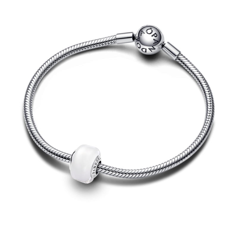 Charms Pandora Murano Białe Szkło Srebro 925 - JubilerSezam.pl